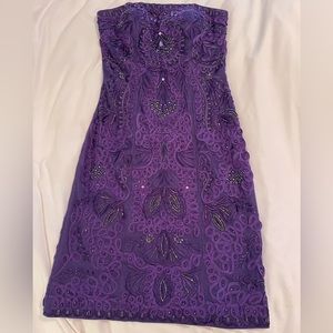 NWT Sue Wong Beaded Detail Strapless Cocktail Dress